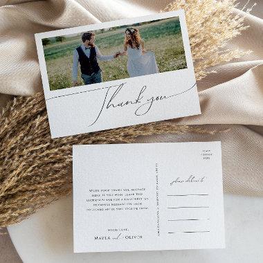 Whimsical Boho Script Horizontal Photo Thank You PostInvitations