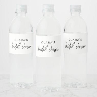 Whimsical Calligraphy Bridal Shower Water Bottle Label