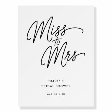 Whimsical Calligraphy Miss To Mrs.  Foam Board