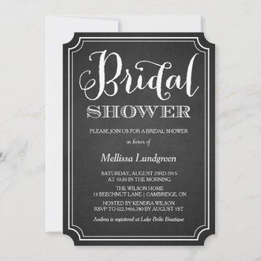 Whimsical Chalkboard Bridal Shower Invitations