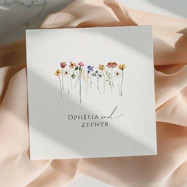 Whimsical Colorful Wildflower | Wedding Napkins