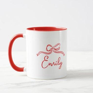Whimsical coquette bow tying knot  mug