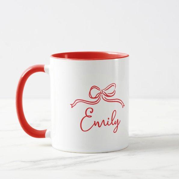 Whimsical coquette bow tying knot  mug