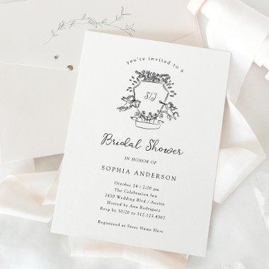 Whimsical Crest | Black and White