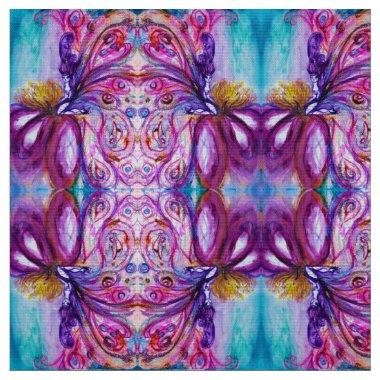 WHIMSICAL CUTE FLOWER FAIRY,BLUE PINK PURPLE WINGS FABRIC