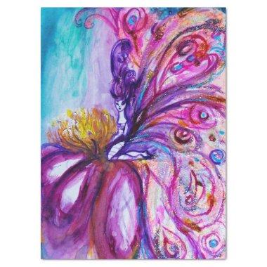 WHIMSICAL CUTE FLOWER FAIRY IN PINK,GOLD SPARKLES TISSUE PAPER