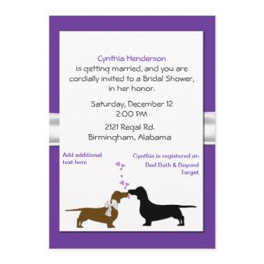 Whimsical Dachshunds Bridal Shower Invitations