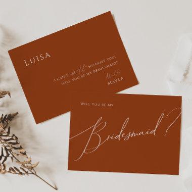 Whimsical Desert | Rust Bridesmaid Proposal Invitations