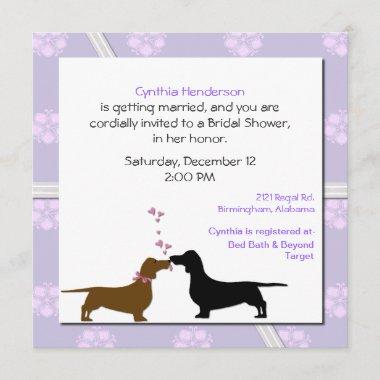 Whimsical Dogs Bridal Shower Invitations