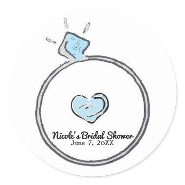 Whimsical Engagement Ring  Party Classic Round Sticker