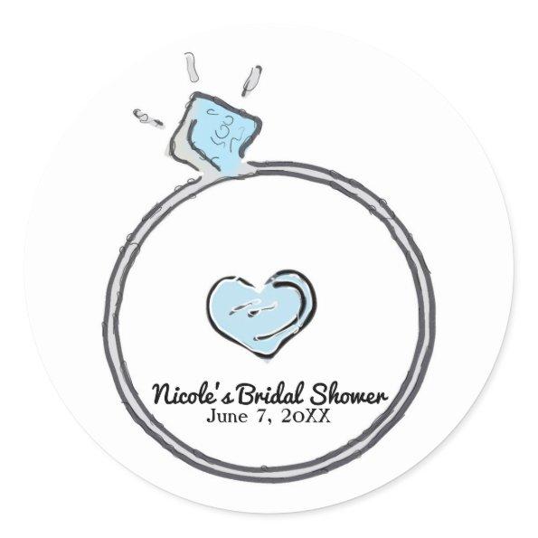 Whimsical Engagement Ring  Party Classic Round Sticker