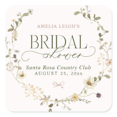 Whimsical Fairytale Garden & Bows  Square Sticker