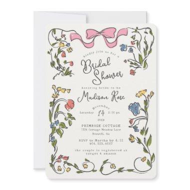 Whimsical Floral Doodle  Invite