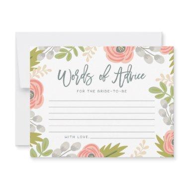 Whimsical Florals Bridal Shower Advice Card