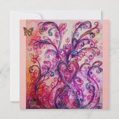 WHIMSICAL FLOURISHES bright red pink purple gold Invitations