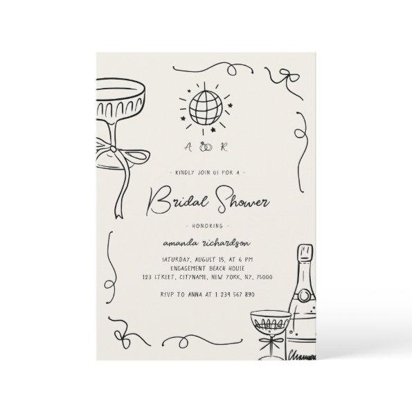 Whimsical French Fun Hand Drawn