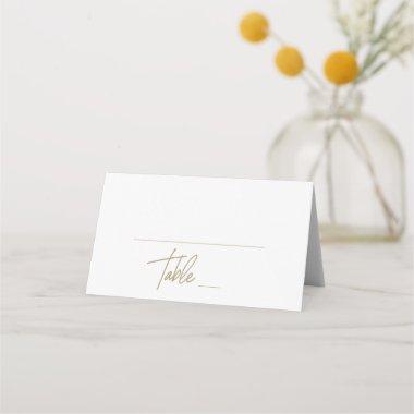 Whimsical Gold Calligraphy Wedding Place Invitations