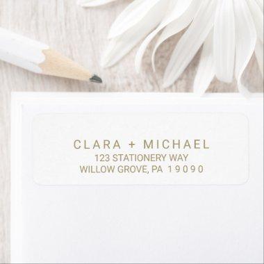 Whimsical Gold Typography Wedding Label