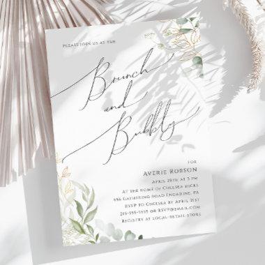 Whimsical Greenery and Gold | Brunch and Bubbly Invitations