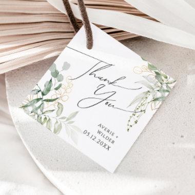 Whimsical Greenery and Gold | Thank You Favor Tags