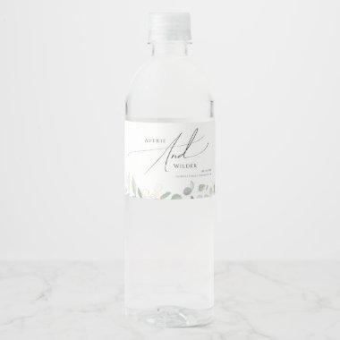 Whimsical Greenery and Gold | Water Bottle Label