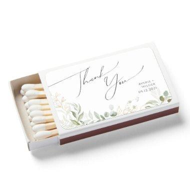 Whimsical Greenery and Gold | Wedding Favor Matchboxes