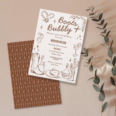 Whimsical Hand Drawn Boots & Bubbly Western