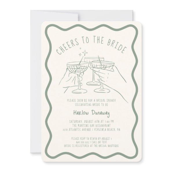 Whimsical Hand Drawn Cheers to the Bride