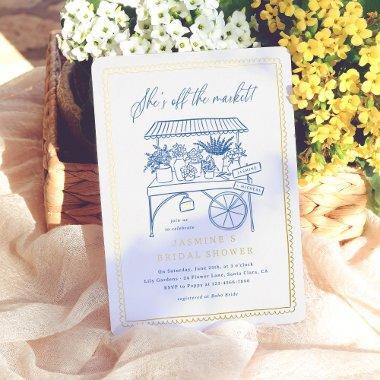 Whimsical Hand Drawn Flower Market  Foil