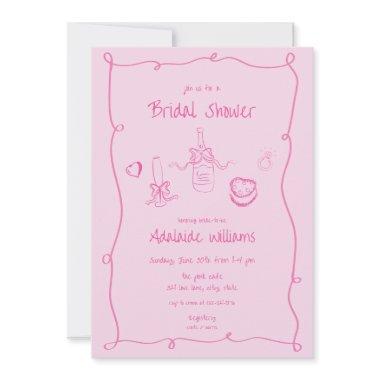 Whimsical Hand Drawn Pink