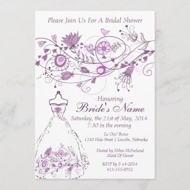 Whimsical Lavender Bridal Shower Invite 1