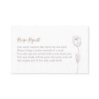 Whimsical Line Rose Recipe Request Invitations