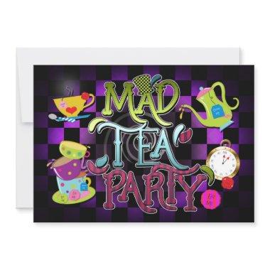 Whimsical MAD TEA PARTY Birthday Party Invitations