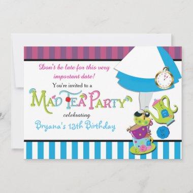 Whimsical MAD TEA PARTY CUPS Party Invitations