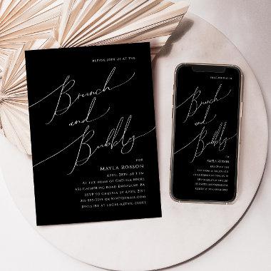 Whimsical Minimal Script | Black Brunch and Bubbly