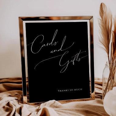 Whimsical Minimal Script | Black  and Gifts Poster