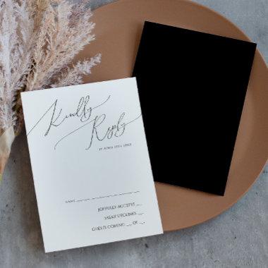 Whimsical Minimalist Script | Black RSVP Card