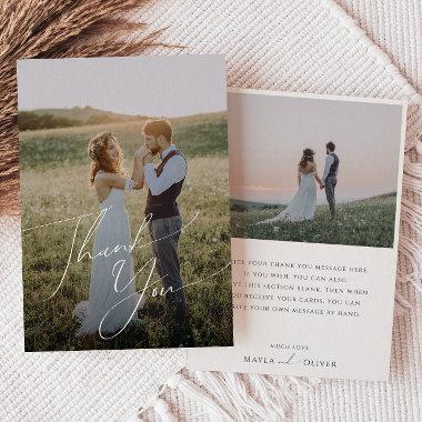 Whimsical Minimalist Script Flat Photo Thank You