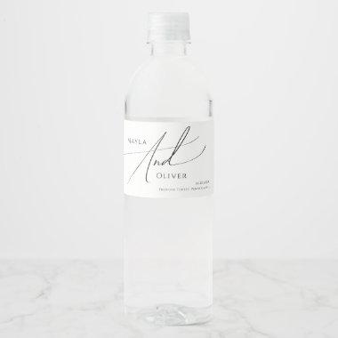 Whimsical Minimalist Script Water Bottle Label