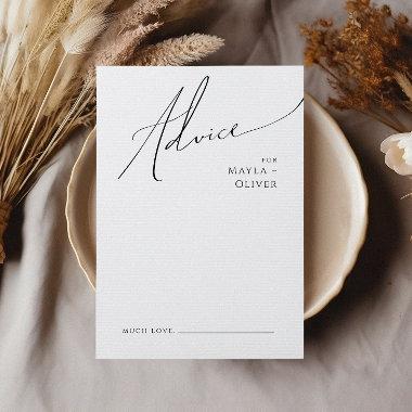 Whimsical Minimalist Script Wedding Advice Card