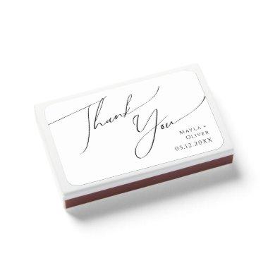 Whimsical Minimalist Script Wedding Favor Matchbox Matchboxes