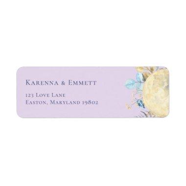 Whimsical Moon Purple Baby Shower Return Address Label