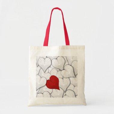 Whimsical Onion Hearts Illustration Tote Bag