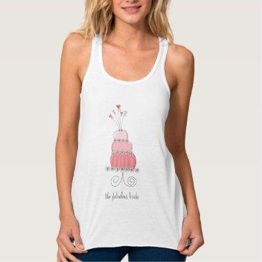 Whimsical Pink Wedding Cake Fabulous Bride T-shirt Tank Top