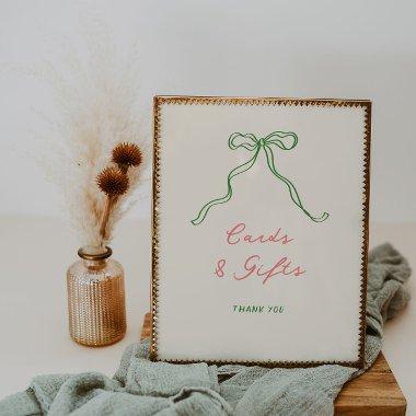 Whimsical Quirky Handwritten Bow  and Gifts Poster