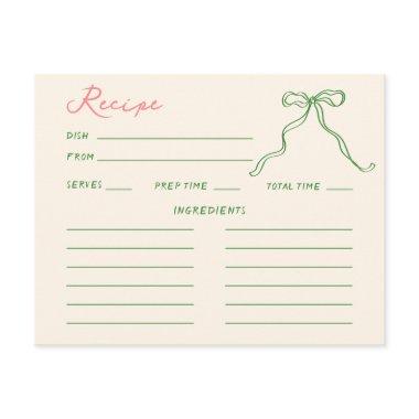 Whimsical Quirky Handwritten  Recipe Enclosure