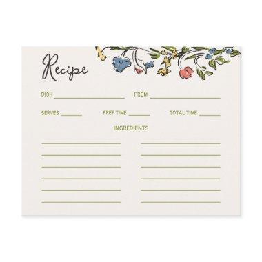 Whimsical Quirky Handwritten Bridal Shower Recipe Enclosure Invitations