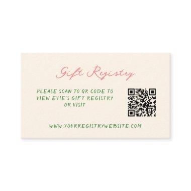 Whimsical Quirky Handwritten Gift Registry QR Code Enclosure