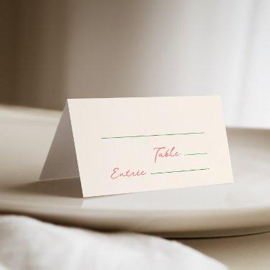 Whimsical Quirky Handwritten Green Pink Place Invitations