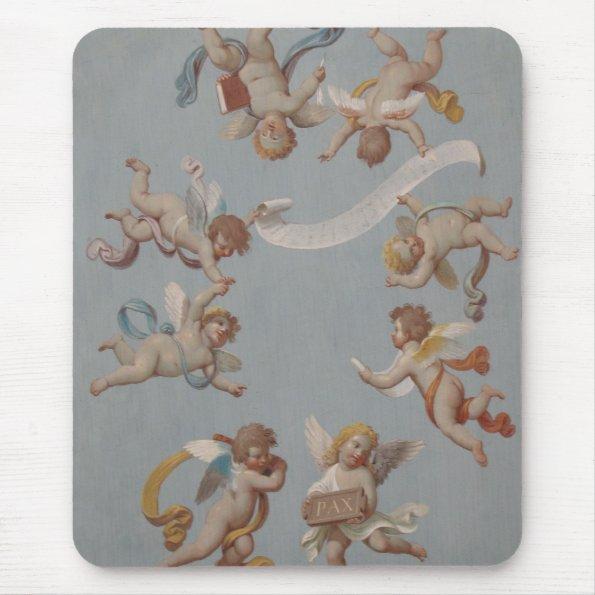 Whimsical Renaissance Cherub Angels Mouse Pad